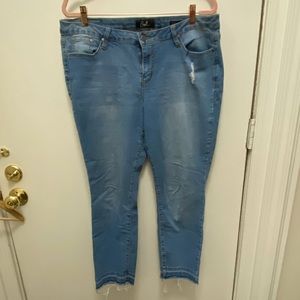 Earl skinny ankle length raw hem jeans 16P